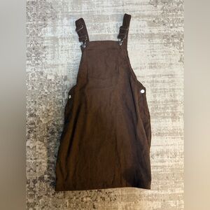 Brown Corduroy Pinafore Dress